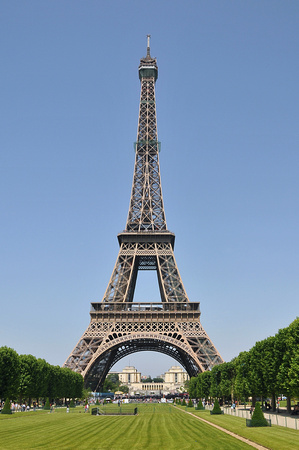 Eiffel Tower on a sunny day.