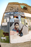 Orgosolo - A mural memorializing Carmine Congiargiu, a Resistance fighter who died on an attack on a fascist government airport in February 1944.