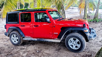 Red Jeep at Surfers